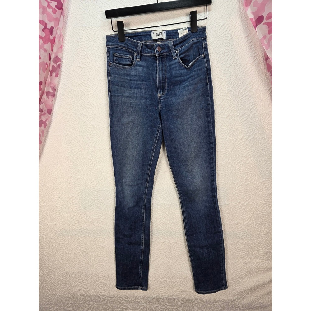 Paige Hoxton Skinny Jeans Womens 27 High Rise Dark Wash Stretch Denim Blue